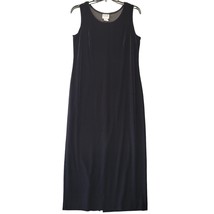 Richards Women Dress Size 10 Black Petite Maxi Stretch Preppy Velvety Sleeveless - £11.96 GBP