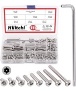 110Pcs M5 Torx Security Screws – 8 Sizes, 304 SS, Tamper-Proof + T25 Bit - $31.26 CAD
