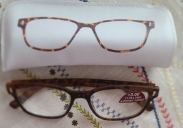 Ultra-Thin Aspheric Lenses ~ Tortoise +3.00 Plastic Reading Glasses w/Ca... - $22.44