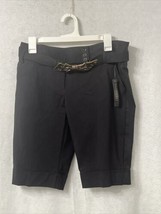 COURTENAY Women&#39;s/Juniors Black Belted Bermuda Shorts (12&quot; Inseam) Size 11 NWT - £3.16 GBP