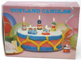 Vintage Enesco Toyland Candles Toy Soldier Train Bear Rocking Horse Jack n Box - $11.99