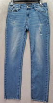 Lucky Brand Jeans Women&#39;s Size 2 Blue Denim Lolita Crop Distressed Straight Leg - £16.66 GBP