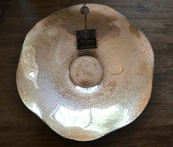 Artistic Accents Art Glass Centerpiece Scalloped Silver / Gold Bowl 15 inch - $919.77 MXN