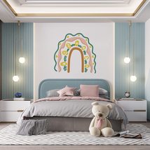 Boho Rainbow Wall Decal with Colorful Symbols - Rainbow Bedroom Wall Dec... - $99.00