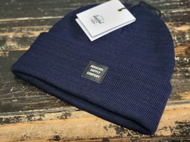 Herschel Abbott CL Peacoat Navy Blue Cuff Beanie Hat One Size - £23.53 GBP