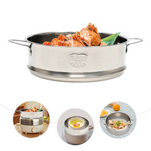 16Cm Stainless Steel Steamer Basket Stockpot Pot Food Cooker Steam Pot - £20.44 GBP