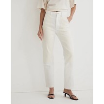 Madewell Womens The &#39;90s Straight Jean: Two-Tone Workwear Edition White Ivory 23 - £34.15 GBP