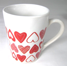 Valentine Hearts Coffee Cup Mug Love Sweetheart 4.25&quot; Red White Royal No... - £7.66 GBP