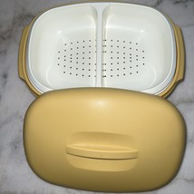 Vtg Tupperware Harvest Gold 4 Piece Vegetable Rice Strainer Steamer 1273... - $35.00