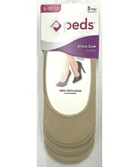 Peds Women&#39;s Ultra Low Liner 3 Pair Nude Shoe Size 5-10 Gel Tab Mesh Ven... - £8.55 GBP