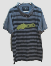 Nirvana Band Music Black Gray Striped Guitar Grunge Men&#39;s Polo Shirt 2XL... - $32.86