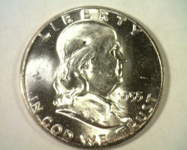 1955 Franklin Half Dollar Choice Uncirculated Full Bell Lines Ch Unc. Fbl Nice - $35.00