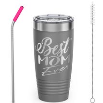 SDF CUP - Best Mom Ever - 20oz Stainless Steel Insulated Tumbler with Li... - £20.02 GBP