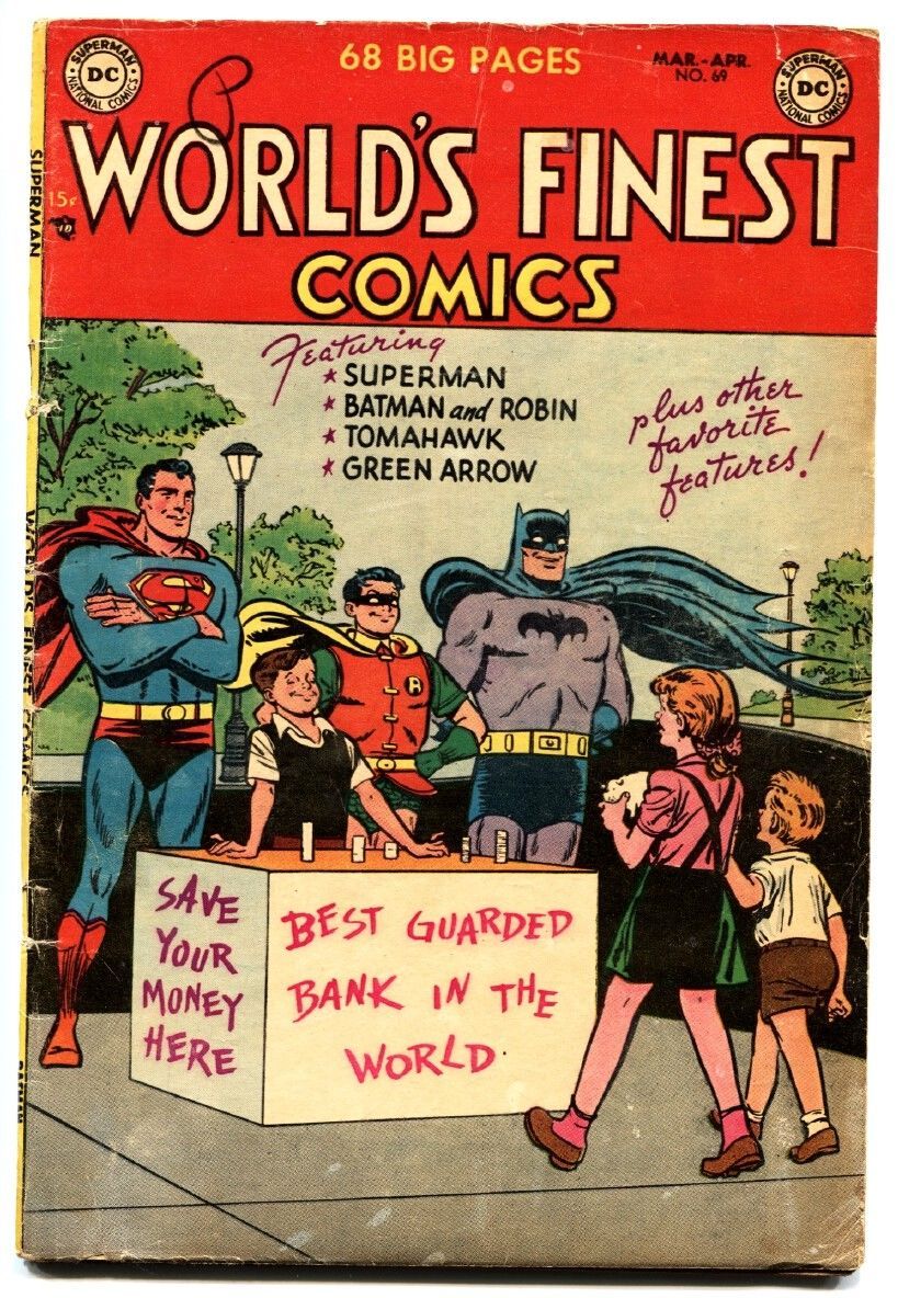Primary image for World's Finest #69-1954-Batman Superman Green Arrow Tomahawk DC golden age