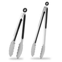 Kitchen Tongs Set Of 2 - 9&quot; And 12&quot;, Stainless Steel Cooking Tongs With Silicone - £12.05 GBP