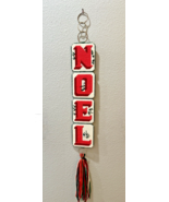 Vintage Christmas! Plastic Needlepoint Wall Hanging NOEL Sign Handmade R... - €12,66 EUR