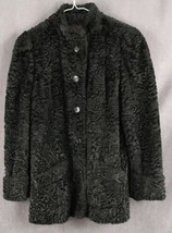 VINTAGE Outerware 1960&#39;s Black Textured Faux Fur Ladies M/L Coat Jacket - $823.45 MXN