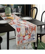 Red Fish Abstract Print Table Runner with Tassels 70&quot; x 14&quot; Factory Sealed - $29.99