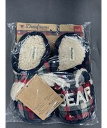 DEARFOAMS UNISEX LIL BEAR PLAID HOILDAY CHRISTMAS CLOG SLIPPERS  NWT kid... - $8.90