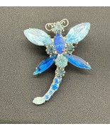 Vintage 1950s Rhinestone Dragonfly Brooch Blue Crystal Insect Pin MCM Re... - €22,37 EUR
