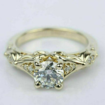 1 Ct Round Cut Simulated Engagement Solitaire Gift Ring 14K Yellow Gold Plated - £54.36 GBP