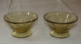 Amber Glass Depression Glass Icecream dish 2 bowls Federal Madrid vintage ~ - £12.33 GBP