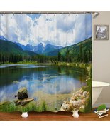 Forest Natural Scenery Waterproof Shower Curtain Bathroom High quality - £18.31 GBP+