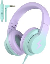 Kids Headphones, Wired Headphones For Kids Over Ear With, Gradient Purple - $42.98