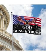 6x10ft God Guns and Trump Flag 150D Premium Polyester Banner Brass Grommets - $27.55