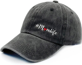 Mom Hat for Women, Washed Distressed Mom Life Baseball Cap, Gift for Mama, Mom t - £21.15 GBP