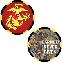 CH3520 U.S. Marine Corps Logo &quot;Earned. Never Given.&quot; Challenge Coin (1-3... - £9.58 GBP