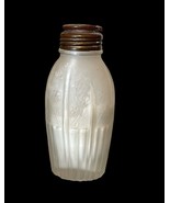 Vintage antique powder glass jar / bottle Engraved Frosted - €20,30 EUR