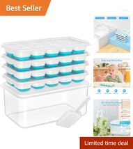 Complete Ice Bucket Set: 4 BPA-Free Silicone Ice Cube Trays with Scoop I... - $31.63