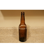 Vintage Milwaukee Brewing Co. Brown Glass Beer Bottle Embossed White Let... - £8.68 GBP