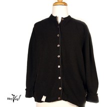 Vintage Deadstock 70s Koret of California Black Button Up Sweater - 40 -... - £31.60 GBP