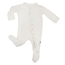 KICKEE PANTS UNISEX NATURAL BASIC FOOTIE WITH ZIPPER SIZE: 0-3M NWT - £18.48 GBP