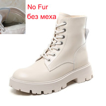 Women Genuine Leather Motorcycle Boots Round Toe Lace Up Shoes Thick Med Heel La - £79.77 GBP