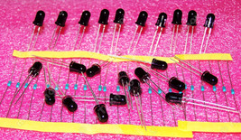 24x IR 5mm LED BLACK 850nm 1.5V &amp; 24x Resistors PACK (Infrared LED Diode... - £6.88 GBP