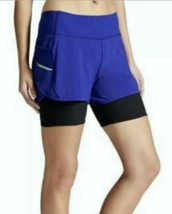 Athleta Womens Shorts Ready Set Go 2-in-1 Running Blue/Black Size Xs - £14.35 GBP