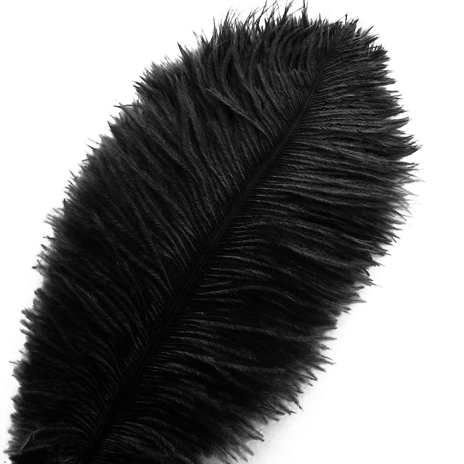 10pcs Black Ostrich Feathers for Crafts 12-14 Inches (25-30 cm) Natural Feathers Bulk for Home Decoration DIY, Wedding Party Centerpieces and Flower