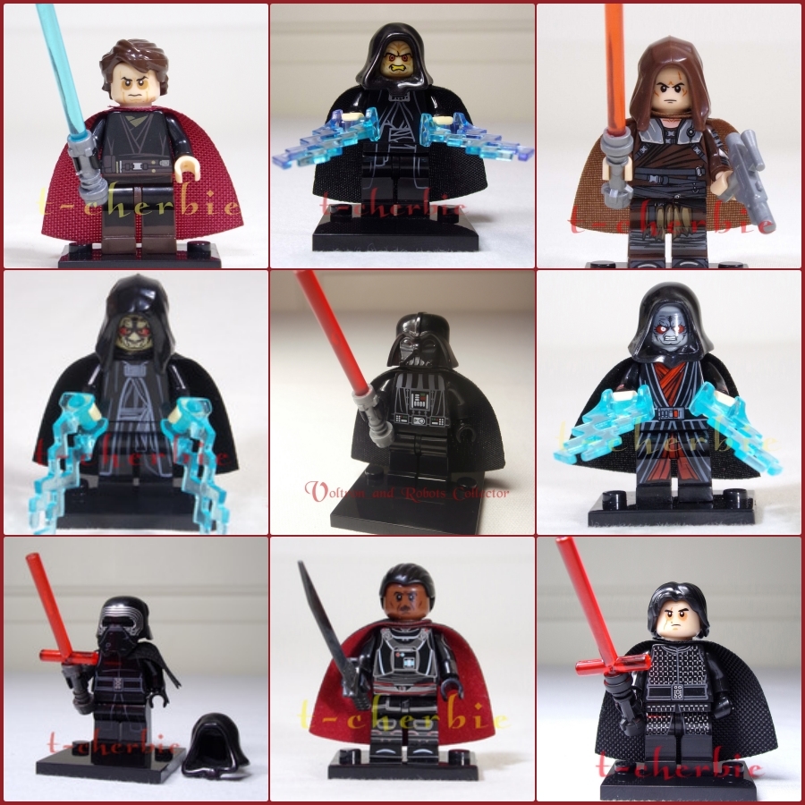 9 pcs SITH LORD Star Wars Minifigure Set +Stands Large Lot Anakin Kylo US Seller