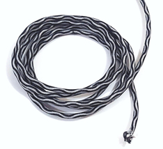 Approx 3mm - 5-10yd Gray Tone Black Curve Stitched Elastic Cord ET19 N - $6.99+