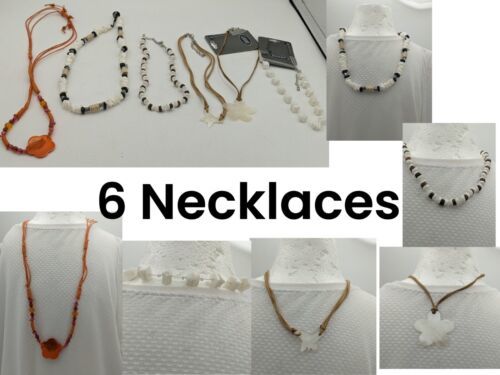 Fashion Necklace Lot Vintage Mixed Size Styles 6 Total Necklaces - £4.65 GBP