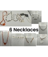 Fashion Necklace Lot Vintage Mixed Size Styles 6 Total Necklaces - £4.67 GBP