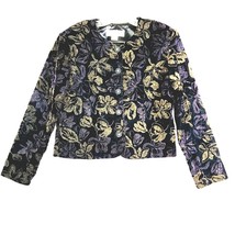 Norton McNaughton Women&#39;s Jacket Size 10 Black Purple Brocade Vintage U.... - £8.37 GBP