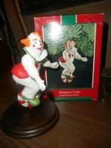 1989 Hallmark Porcelain Peppermint Clown Keepsake Christmas Ornament Base Hanger - £14.04 GBP