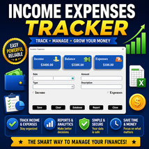 income and expenses tracker - $3.50
