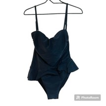 Shore Shapes Women&#39;s Skirted One Piece Swimsuit Sz 10 Black Sweetheart Neck - £19.98 GBP