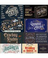 Vintage Font Bundle 200+ Collection Classic Typography Retro Instant Dow... - $111.91 MXN