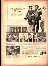 1938 Sanka Coffee Ad - The Motorman&#39;s Reward nostalgic d6 - £20.76 GBP